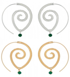 Wholesale Joblot of 10 Ladies Spiral Drop Earrings Silver & Gold
