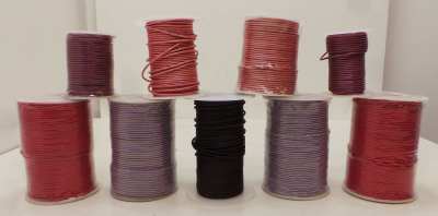 Joblot of Approx 560m of Purple/Pink Round High Quality Leather Cords 2mm Wide