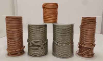 Joblot of Approx 325m of Metallic Round Real Leather Cords 2mm Wide