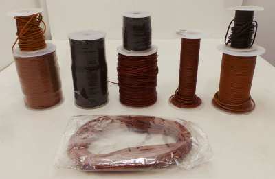 Joblot of Approx 520m of Mixed Brown Round Leather Cords 2mm Wide