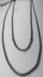 Wholesale Joblot of 30 DesignB London Mens 2-Pack of Chain Necklaces Gunmetal