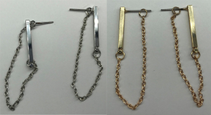 Wholesale Joblot of 10 Ladies Chain Bar Loop Earrings Silver & Gold