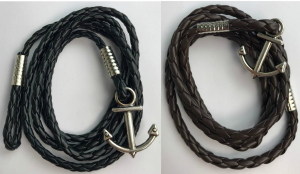 Wholesale Joblot of 11 Unisex Braided Faux-Leather Anchor Bracelets 2 Colours