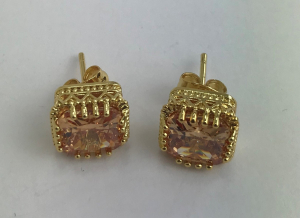 Wholesale Joblot of 12 Ladies Gold Stud Cubic Zirconia Crystal Earrings
