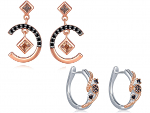 One Off Joblot Of 6 925 Sterling Silver Rose Gold & Cubic Zirconia Earrings