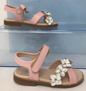 One Off Joblot of 5 IL Gufo Girls Pink Leather Sandals with Flower Detail