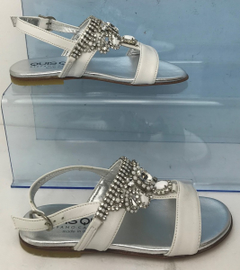 Wholesale Joblot of 3 Quis Quis Girls Diamante Leather Silver Summer Shoe