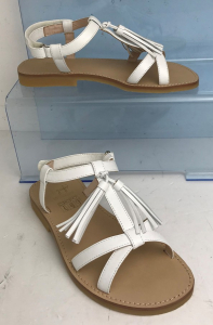 One Off Joblot of 4 IL Gufo Girls White Tassel Leather Summer Shoe Mixed Sizes