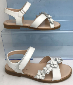Wholesale Joblot of 3 IL Gufo Girls White Leather Floral Sandals G637