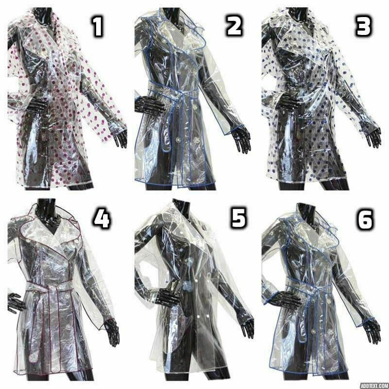 50pcs X Ladies Girls Clear Showerproof Festival Raincoat Mac See Through Jacket Funky