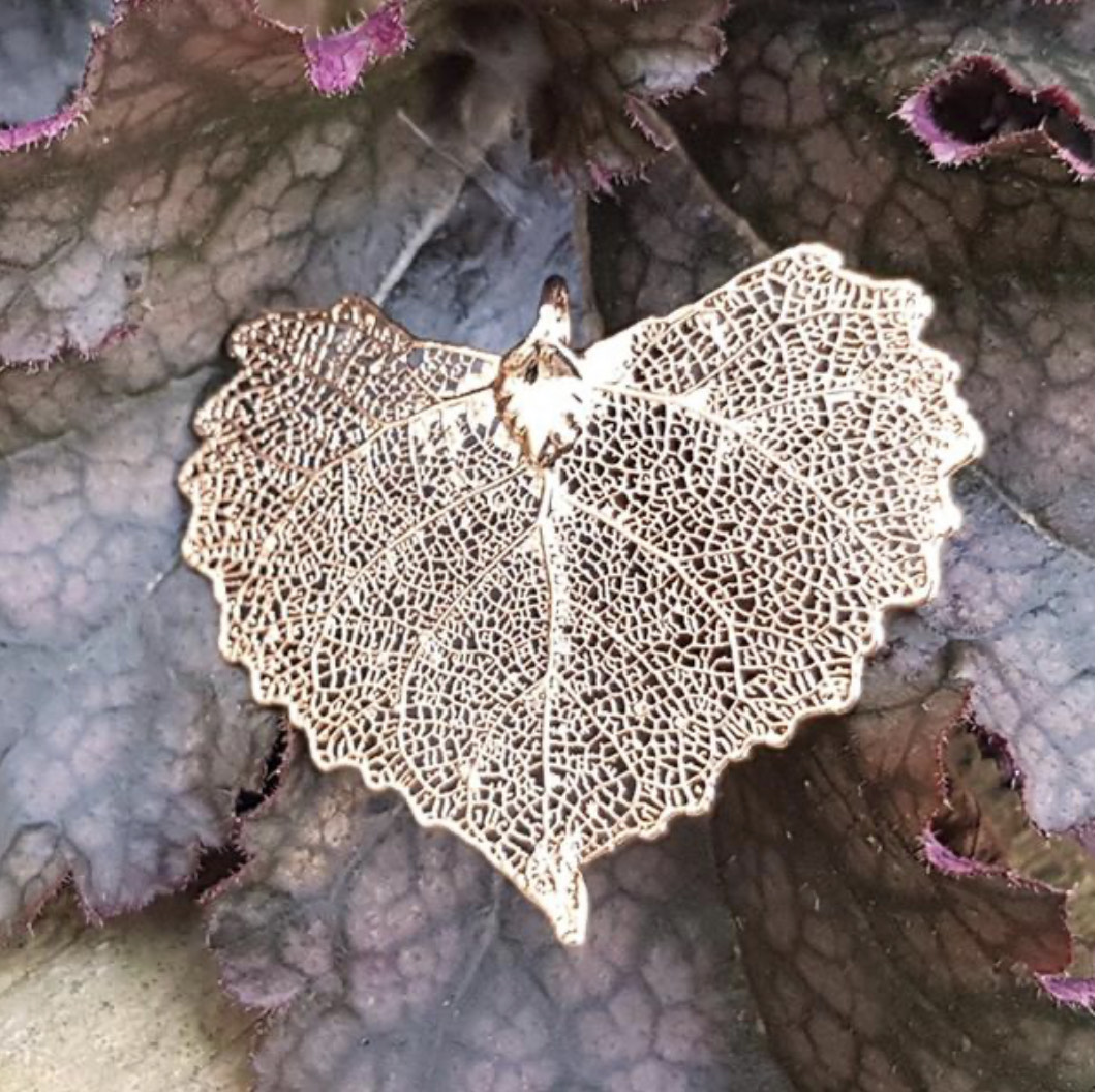 Cottonwood Rose Gold Plate Real Leaf Pendant - Large