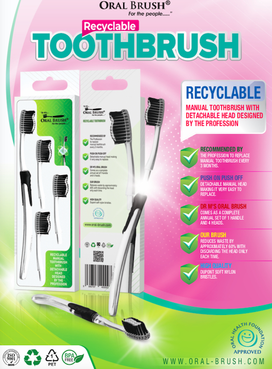 Toothbrush with detachable head- Recyclable