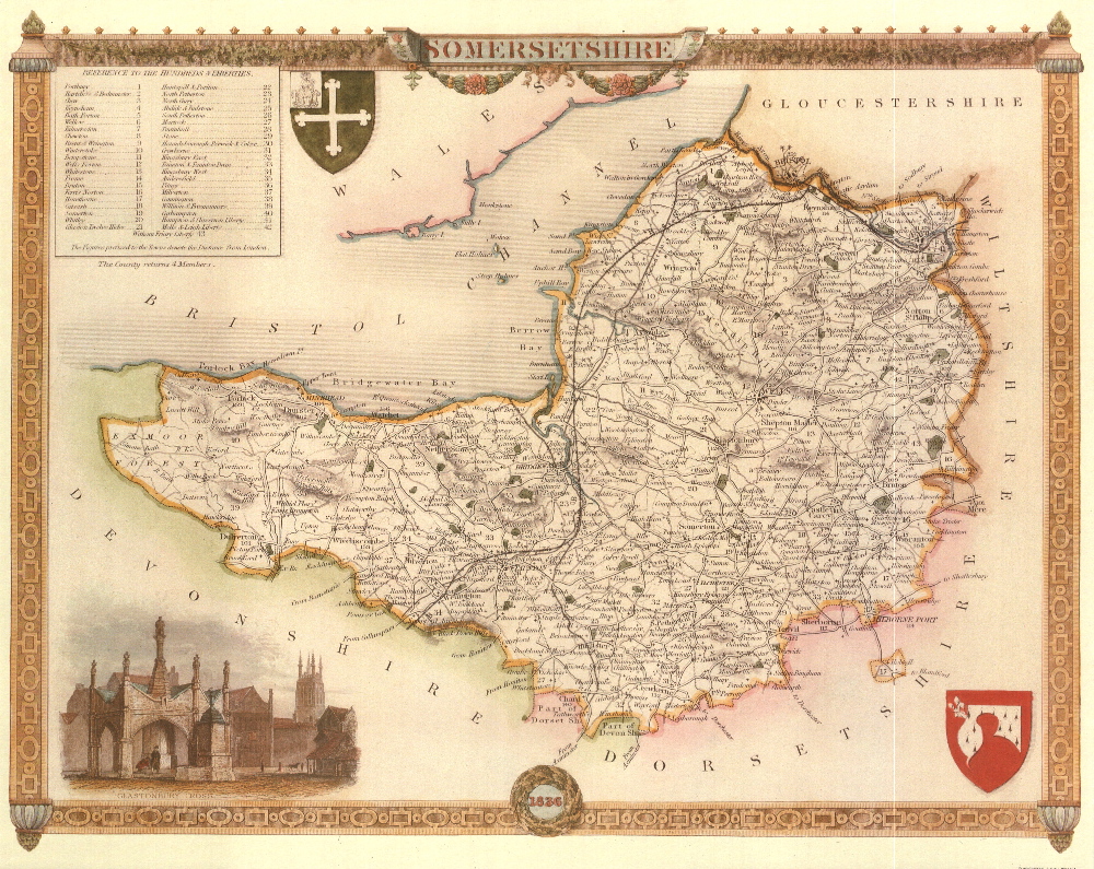 125 Somerset 19th Century Reproduction Thomas Moule Decorative Antique Maps