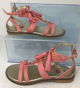 One Off Joblot of 4 Ki Pretty Girls Pink Tassel Leather Sandals Mixed Sizes