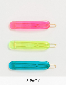 Wholesale Joblot of 30 DesignB London Neon Resin Hair Clips 3 Pack