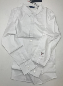 One Off Joblot of 4 Guess Childrens Unisex White Dress Shirts with Arm Branding