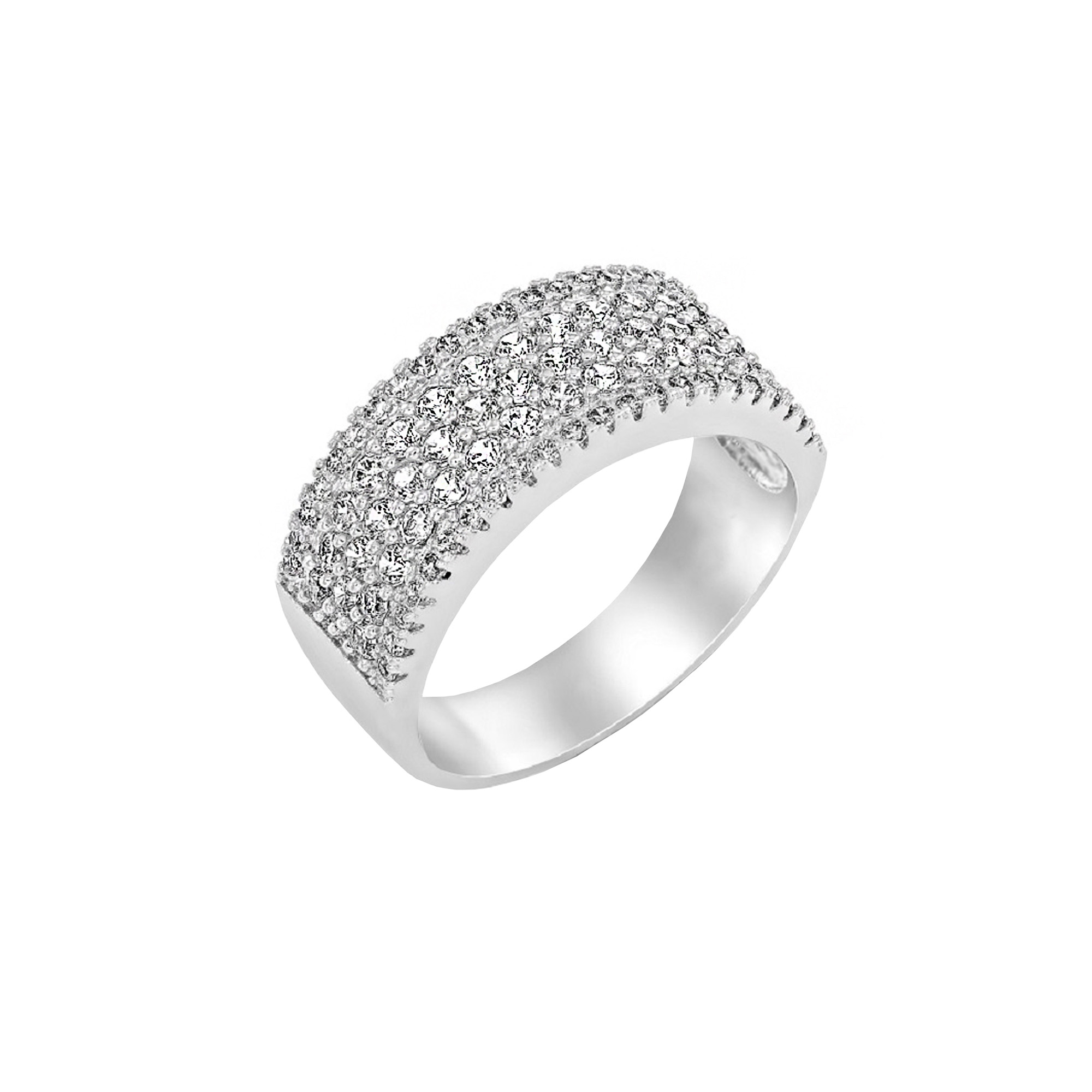 24 x S925 Silver Plated Cubic Zirconia Ring Size Variations UK 4 Sizes, 6 each size /GCJ022