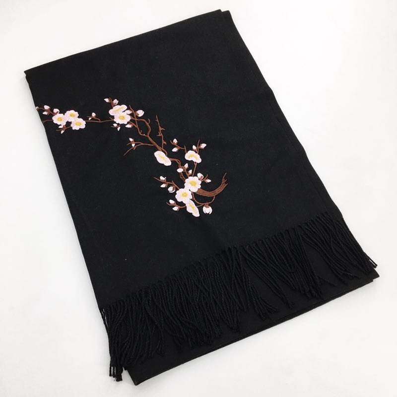 Cashmere Blend Embroidery Scarf 60 Pcs