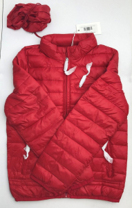 One Off Joblot of 6 Aygey Boys Red Puffer Coats with Concealed Hood
