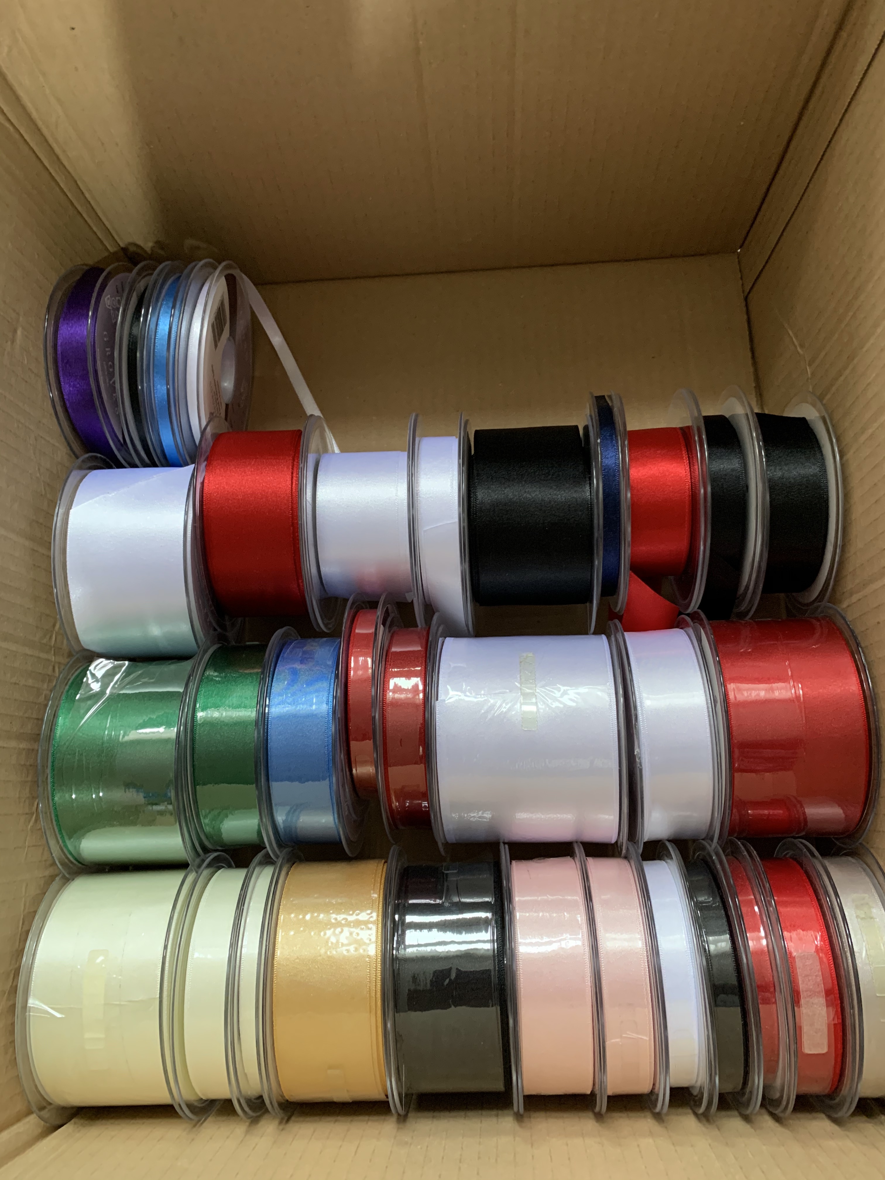 Huge Joblot of Ribbon Reels - Whole reels and part reels, ready to sell - satin, grosgrain, lame, velvet & more