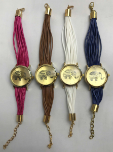 Wholesale Joblot of 10 Womens Multi-Cord Elephant Watches 4 Colours