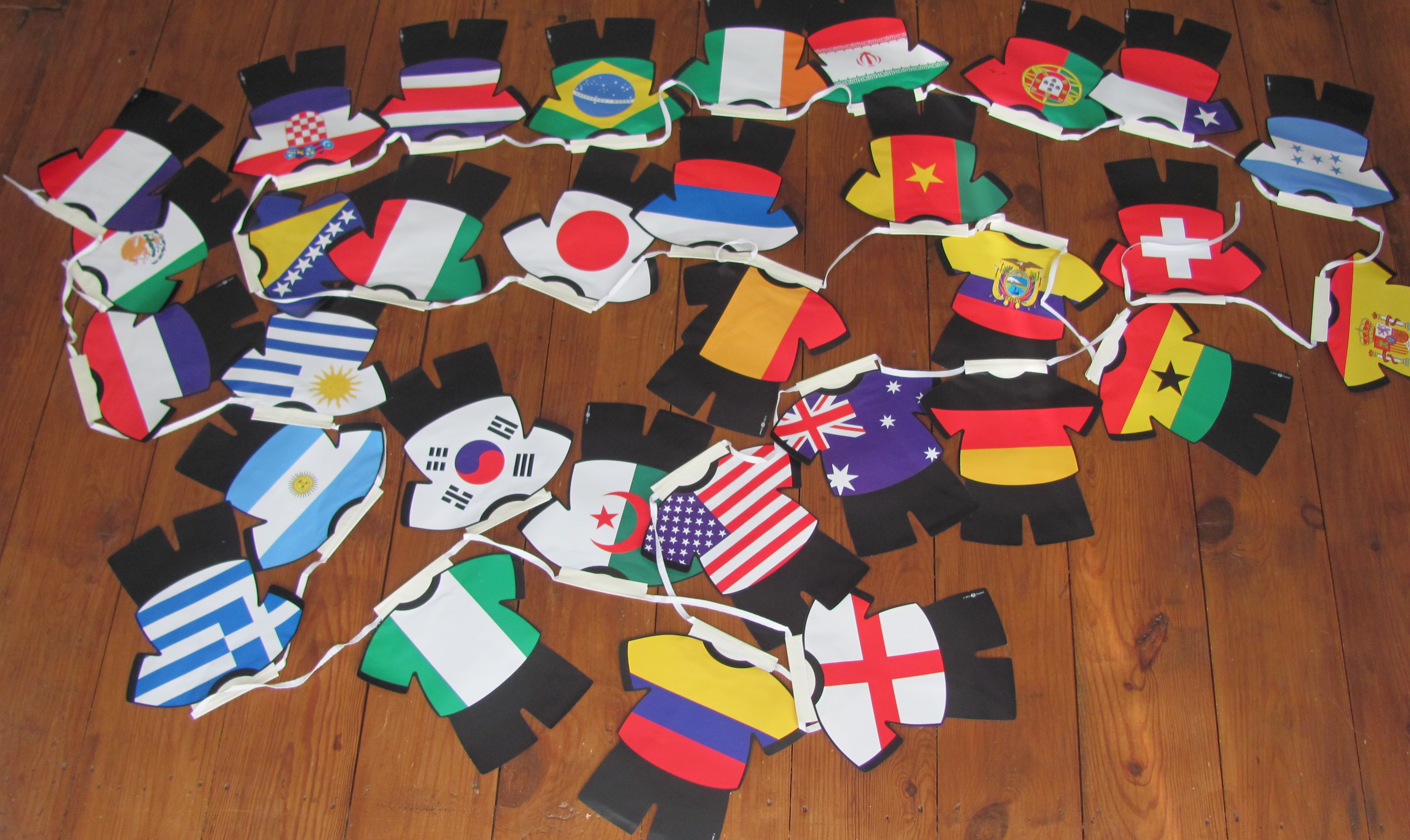 120 x packs Football Birthday shirt flag bunting 32 countries on each set