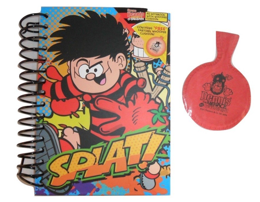 Beano Dennis The Menace Notebook/Notepad & Whoopee Cushion Set