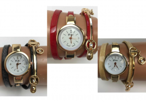 Wholesale Joblot Of 10 Womens Triple Wrap Cross Hatched Watches 2 Colours