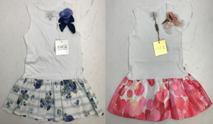 One Off Joblot of 6 Magil Girls Dresses with Raised Floral Detail 2 Styles