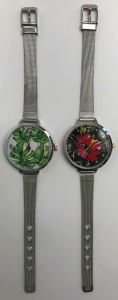 Wholesale Joblot of 10 Womens Monstera And Hibiscus Pattern Metal Watches