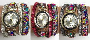 Wholesale Joblot of 10 Ladies Multi-Bead Wrap Strap Watches - Various Colours