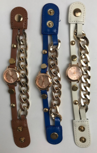 Wholesale Joblot of 10 Chunky-Chain Link Strap Quartz Watches 3 Colours
