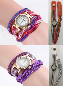 Wholesale Joblot of 10 Multi-Layer CZ Stone Watches in Mixed Colours