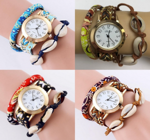 Wholesale Joblot of 10 Duoya Ladies Multi-Strap Watch Bracelets Various Colours