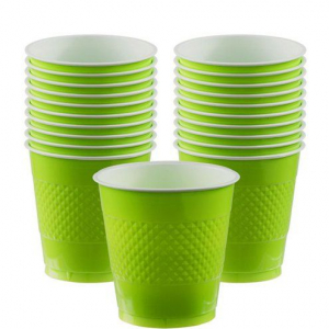 Wholesale Joblot Of 50 Multi Packs Of 20 Kiwi Green Plastic Cups 12oz