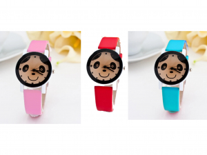 Wholesale Joblot Of 10 Ladies Panda Watches In Pink, Blue & Red