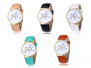 One Off Joblot Of 14 Unisex Chemical Equation Watches In 5 Colours