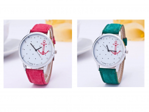 One Off Joblot Of 8 Womens Ariella Nautical Watches In Red & Green