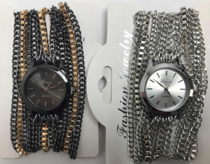 Wholesale Joblot Of 10 Womens Triple Wrap Chain Watches In 3 Colours