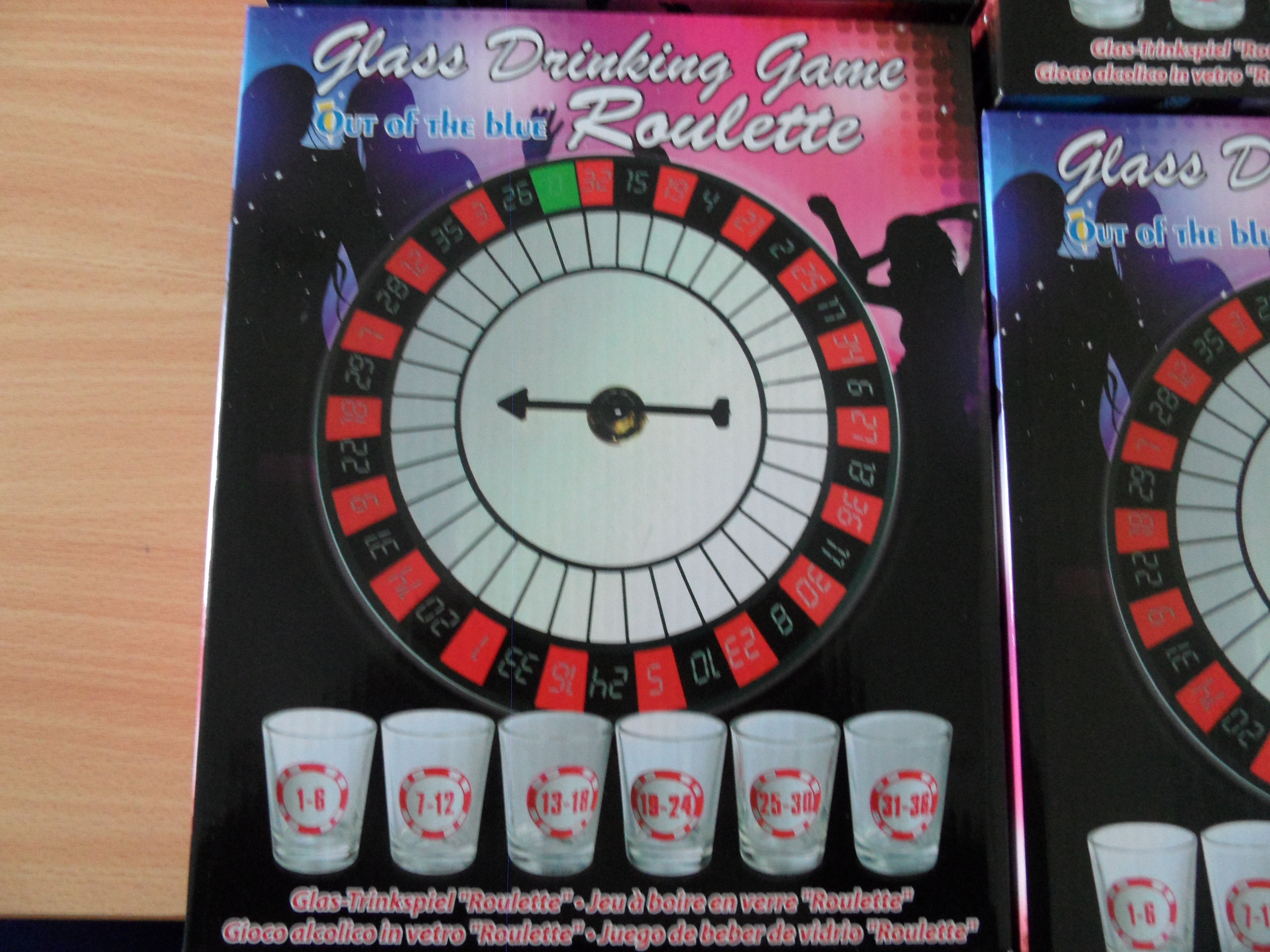 Joblot of 12 x Roulette Glass Drinking Game - Spin & Shot Casino - Glasses Party Wheel - Stag Hen Do's - Alcohol Fun Glass Set - Adult 18+ - Party Nov