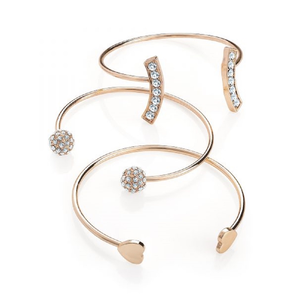 30pc Joblots Three Piece Rose Gold Colour Adjustable Banglesl UK SELLER l GCJ097