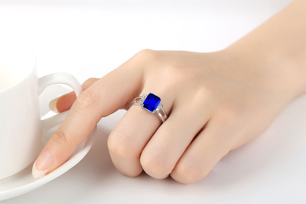 20pc Joblot |Royal Blue Cubic Zirconia Ring|4 sizes, 5pc each size/ GCJ032