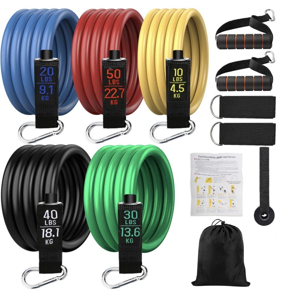 Resistance Bands Set - Ultra Strong 12 Piece Set For Home Workout