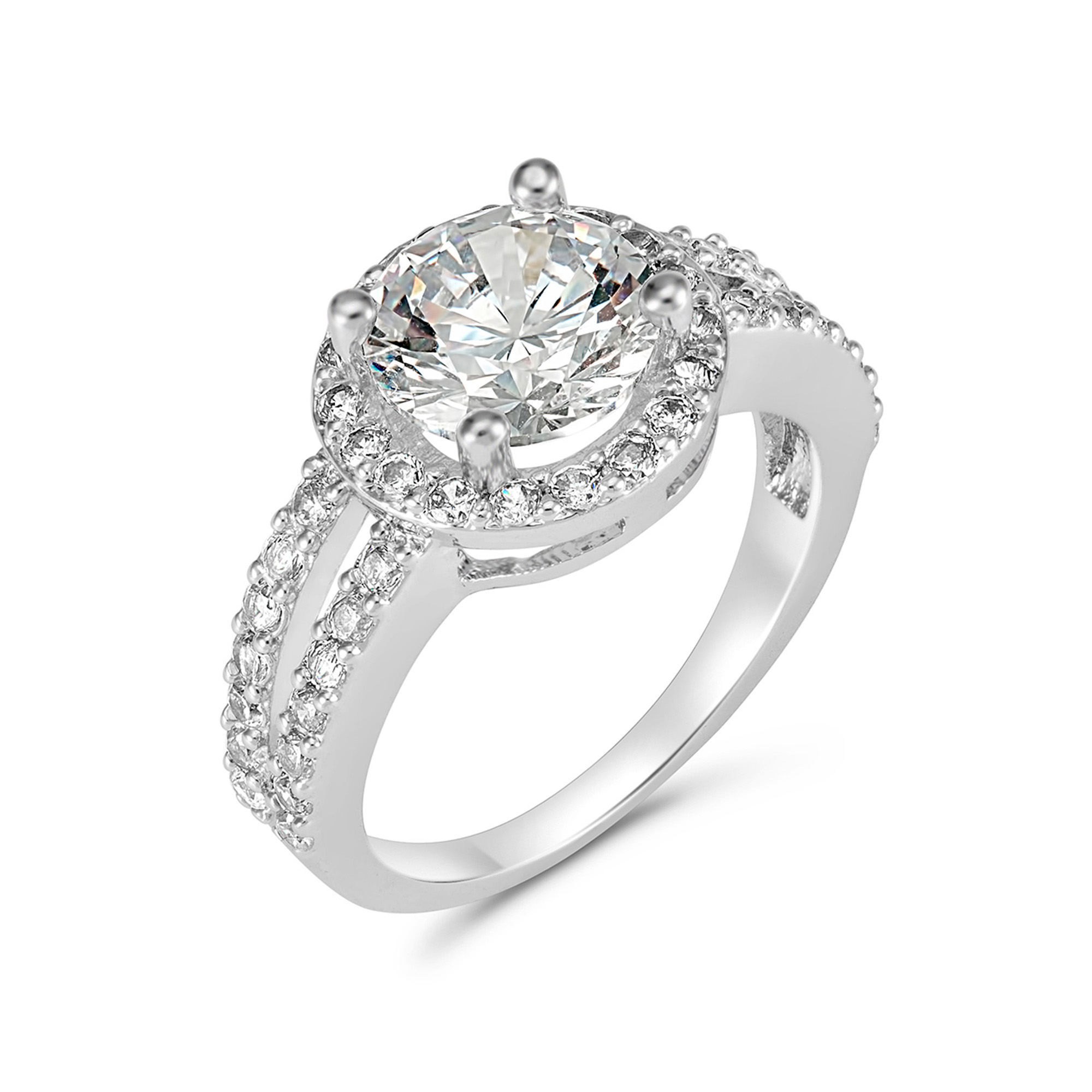 15 x 2 Carat Rhodium Plated Simulated Sapphire Ring, 4 Sizes, 3 Rings Per Size l UK SELLER l GCJ031