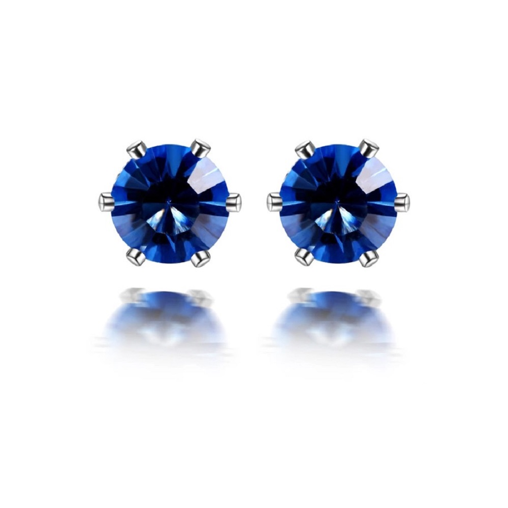 20 x Brilliant Cut Blue Cubic Zirconia Stud Earrings | UK SELLER | GCJ019