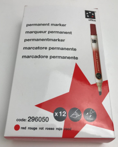 Wholesale Joblot of 48 5 Star Office Red Permanent Marker Chisel Tip (12 Pack)