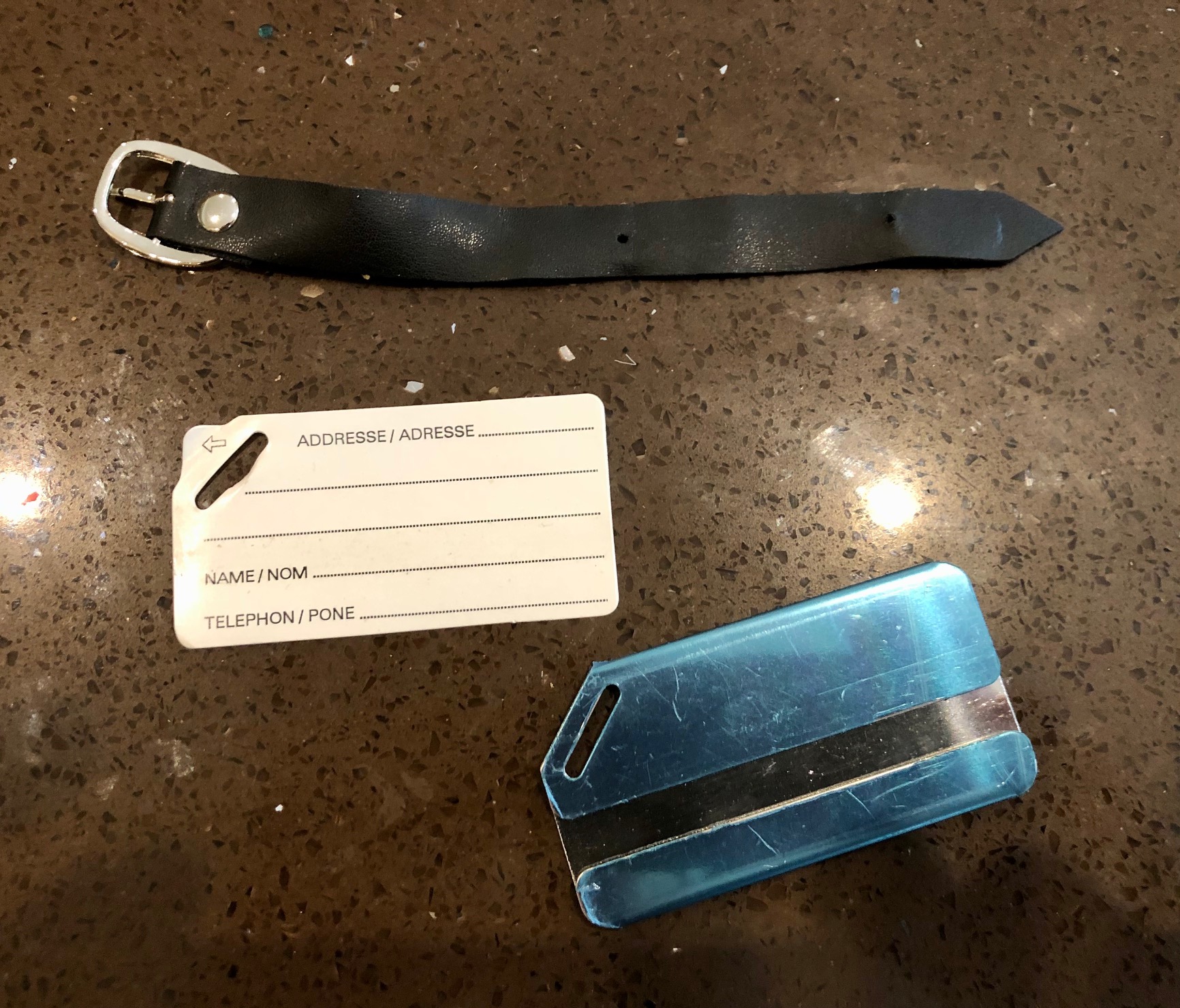Metal Luggage Tags with ID Label - New - Metallic Blue - 100 Units