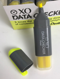 One Off Joblot of 336 Pentel XO Data Checker Yellow Highlighter