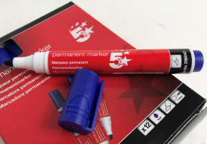 Wholesale Joblot of 72 5 Star Office Permanent Marker in Blue (Pack of 12)