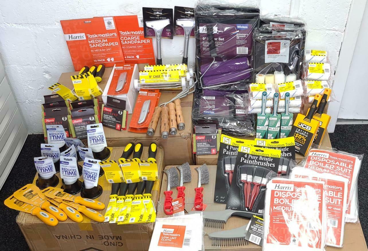 HUGE JOBLOT - 445 x TOP BRANDS GREAT STOCK DIY DECOR TOOLS CARBOOT RRP £2286